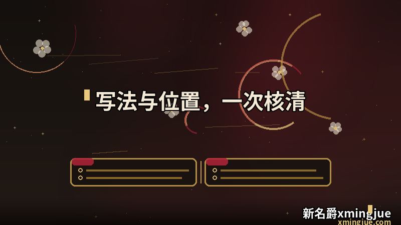 X·MINGJUE 写法与站内位置的核对